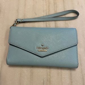 Blue Kate Spade wristlet, wallet